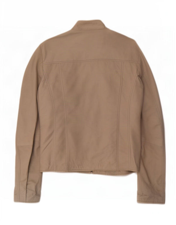 Vintage Damen Lederjacke IT 52 2XL Beige