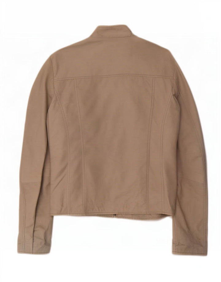 Vintage Damen Lederjacke IT 52 2XL Beige