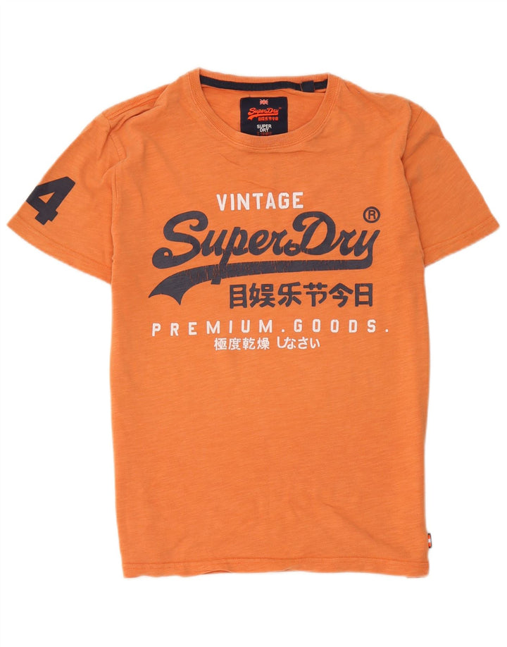 Superdry Herren Grafik-T-Shirt-Oberteil aus mitteloranger Baumwolle