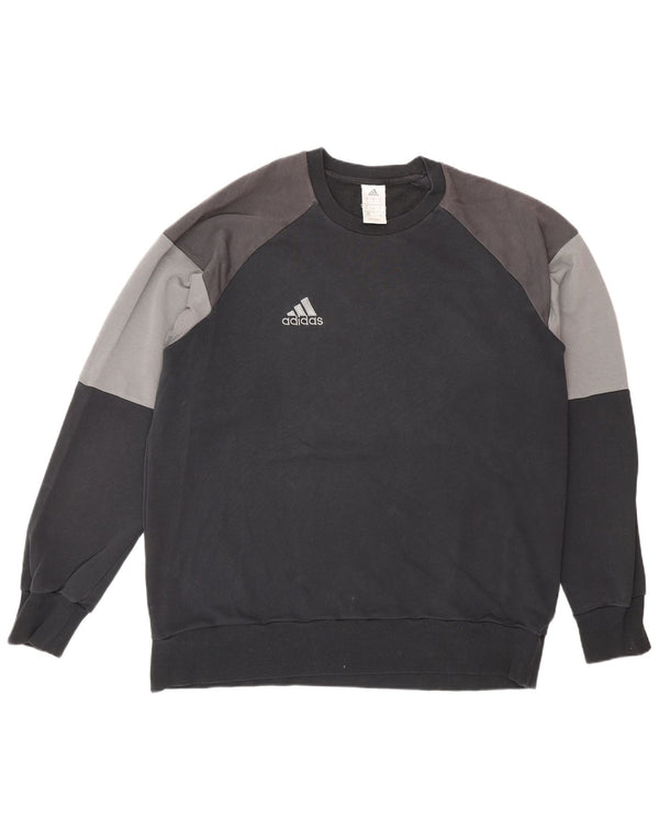 ADIDAS Herren Sweatshirt Pullover XL Schwarz Colourblock Baumwolle