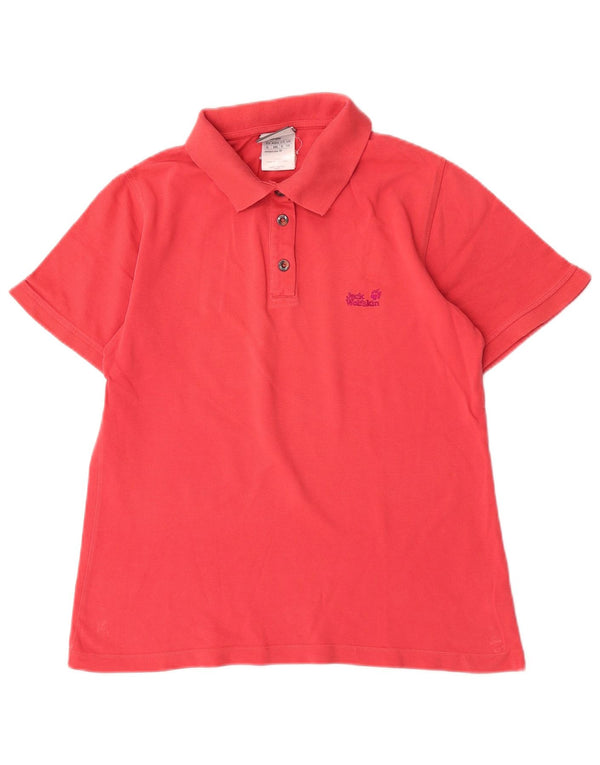 Jack Wolfskin Damen Poloshirt UK 10 Small Rosa Baumwolle