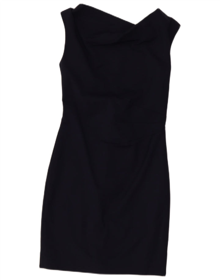 Armani Exchange Damen Ärmelloses Etuikleid US 8 Medium Marineblau Baumwolle