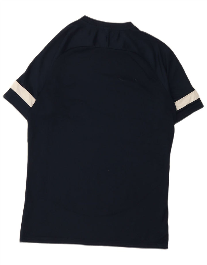 Nike Herren Dri Fit T-Shirt-Oberteil Mittelgroßes marineblaues Farbblock-Polyester