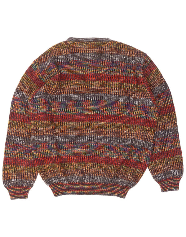 George Herren-Pullover mit V-Ausschnitt IT 50 Medium Mehrfarbig gestreifte Wolle