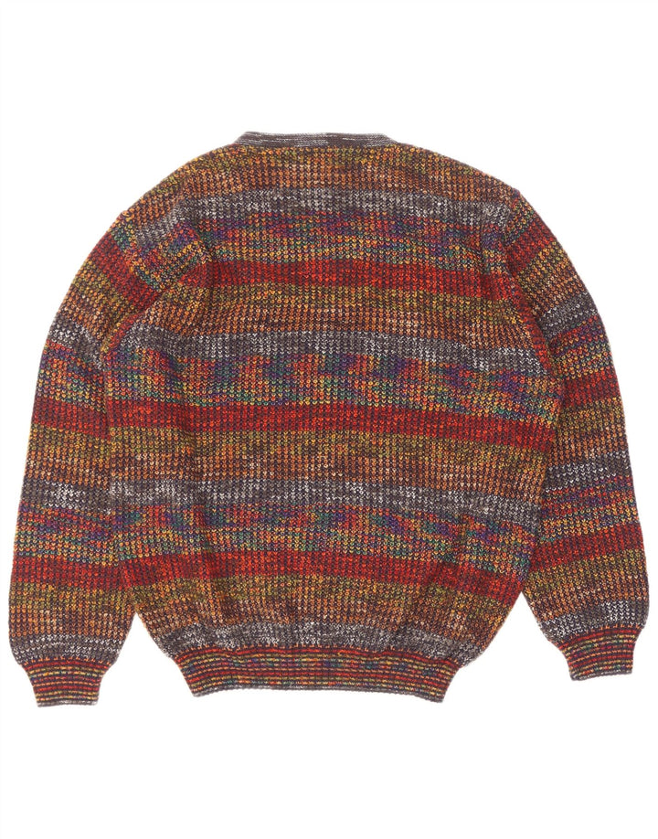 George Herren-Pullover mit V-Ausschnitt IT 50 Medium Mehrfarbig gestreifte Wolle