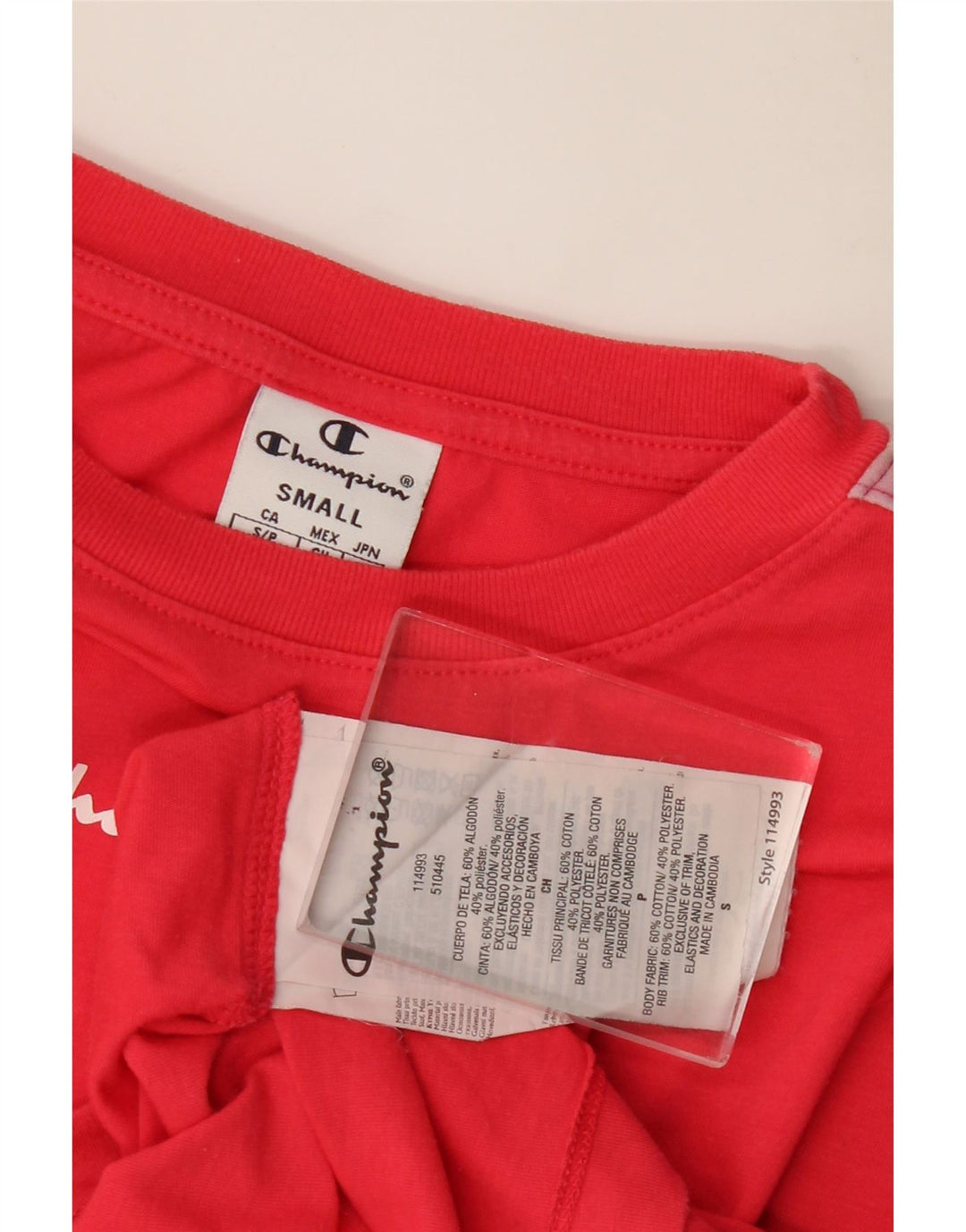 Champion Damen-T-Shirt in Übergröße mit Grafik, UK 10, Größe S, Rot, Farbblock