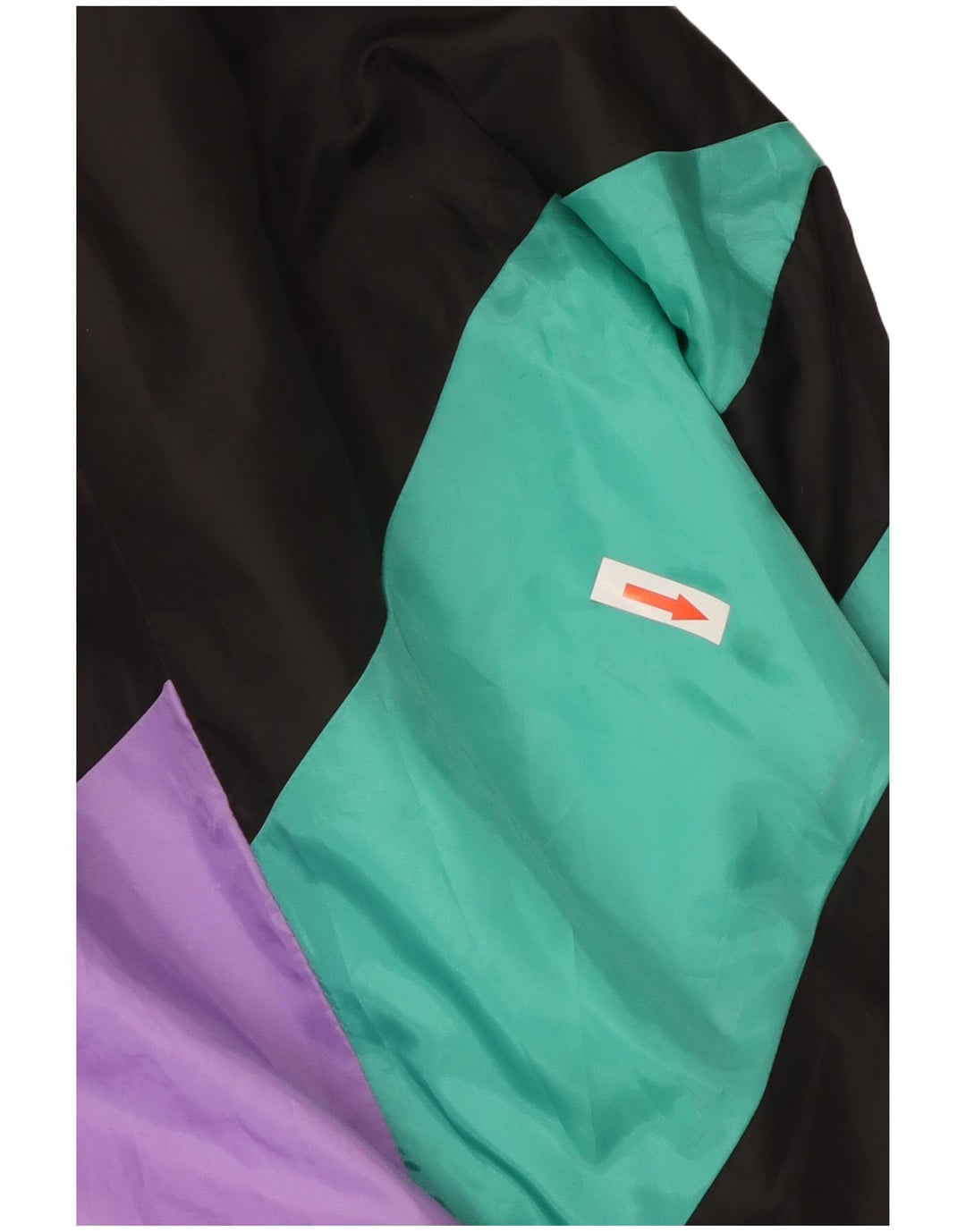 Vintage Herren-Trainingsanzug-Top-Jacke, groß, schwarz, Farbblock