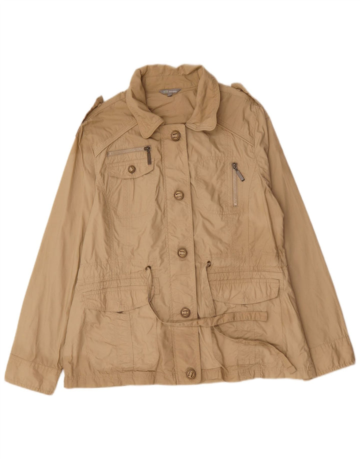 Marks & Spencer Damen Militär-Utility-Jacke UK 16 Large Beige Baumwolle