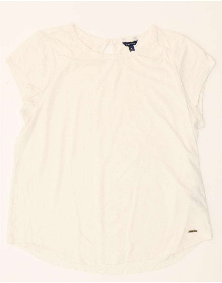 NAUTICA Womens Blouse Top UK 16 Large White Cotton Vintage Nautica and Second-Hand Nautica from Messina Hembry 