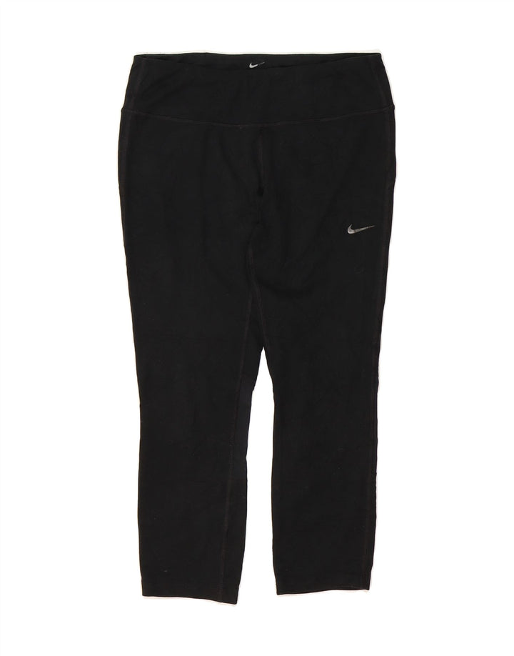 NIKE Womens Dri Fit Capri Leggings UK 14 Medium  Black Polyester Vintage Nike and Second-Hand Nike from Messina Hembry 
