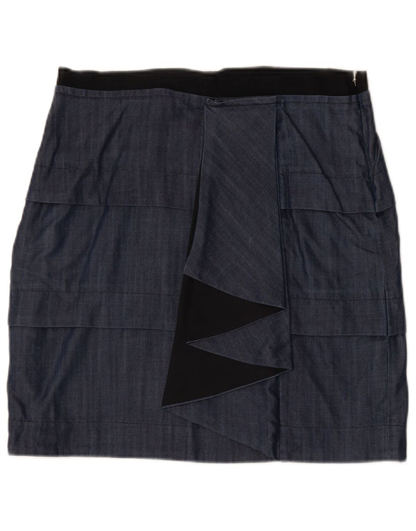 Max&Co. Womens Peplum Skirt Large W32  Navy Blue Viscose