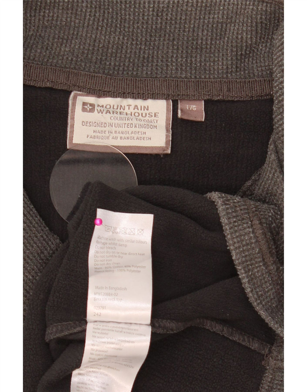 MOUNTAIN WAREHOUSE Herren-Sweatshirt mit Reißverschluss am Hals, groß, aus grauer Baumwolle
