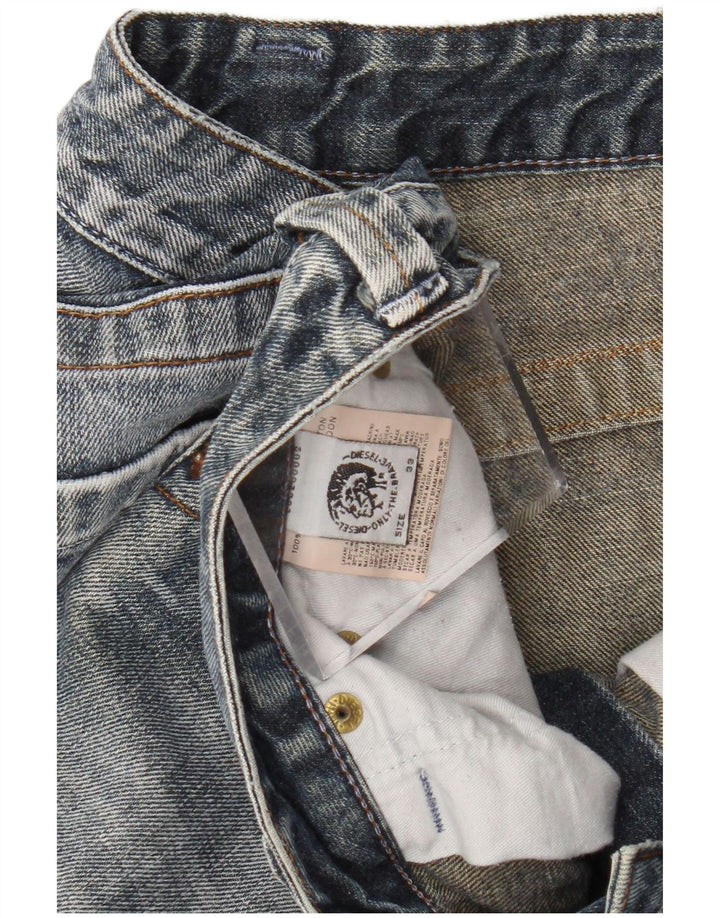 DIESEL Herren Straight Jeans W33 L30 Blaue Baumwolle