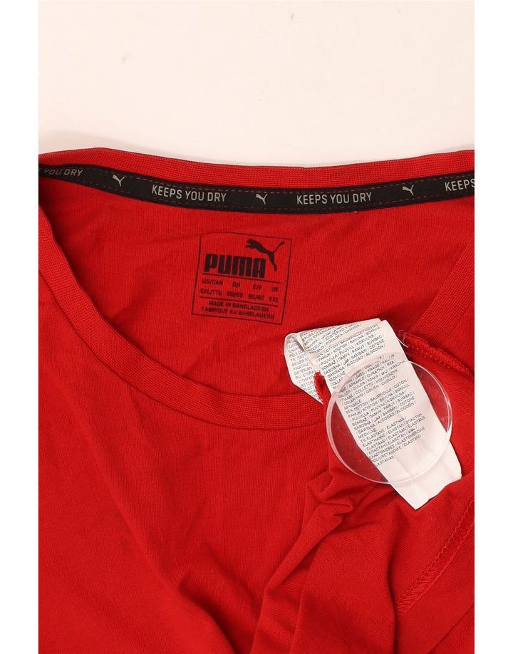 Puma Herren T-Shirt Top 2XL Rot Baumwolle