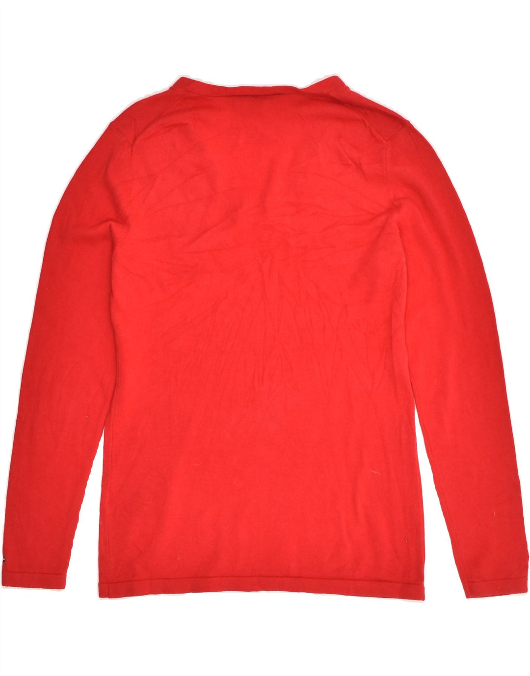 TOMMY HILFIGER Womens V-Neck Jumper Sweater UK 14 Medium Red | Vintage Tommy Hilfiger | Thrift | Second-Hand Tommy Hilfiger | Used Clothing | Messina Hembry 