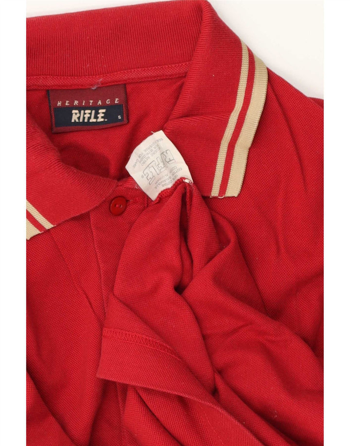 Rifle Herren-Poloshirt mit normaler Passform, Größe S, Rot, Baumwolle