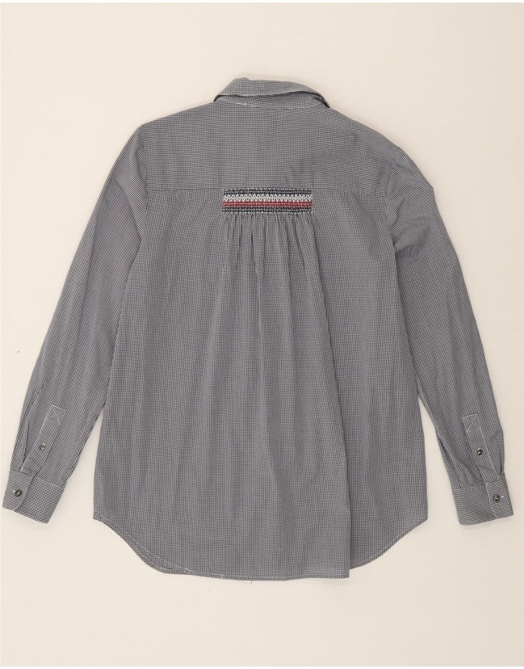 TOMMY HILFIGER Womens Longline Shirt US 8 Medium Blue Gingham Cotton Vintage Tommy Hilfiger and Second-Hand Tommy Hilfiger from Messina Hembry 