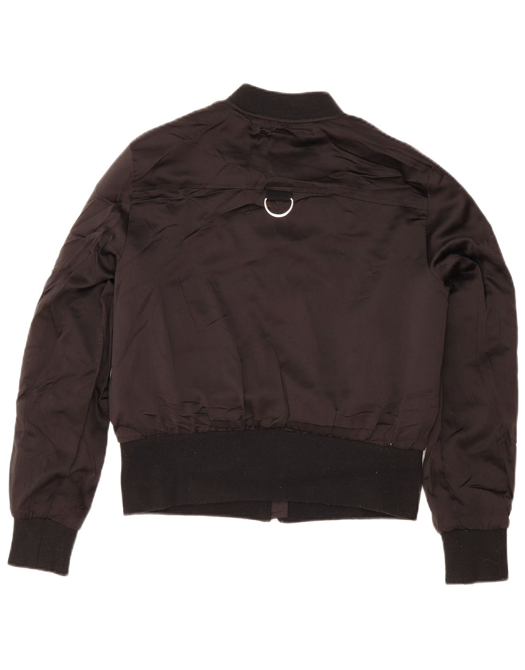 Zara Damen Bomberjacke UK 14 Mittelschwarzes Polyester