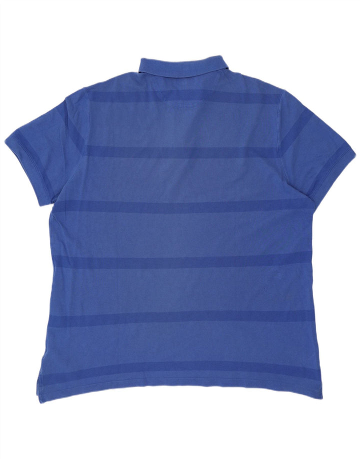 MASSIMO DUTTI Herren Poloshirt 2XL Blau gestreift