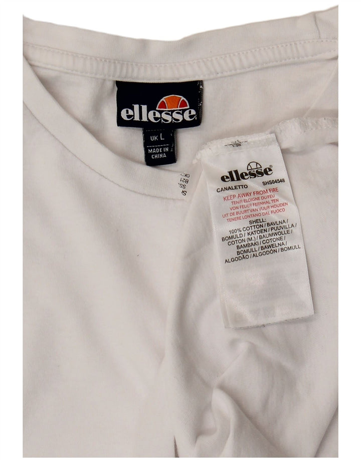 Ellesse Herren T-Shirt Top Große weiße Baumwolle