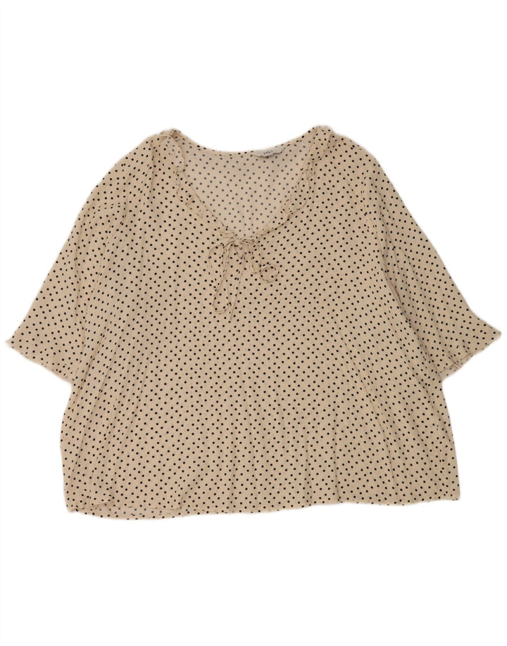 Marks & Spencer Damen-Blusenoberteil mit Rüschen vorne, UK 18, XL, gebrochenes Weiß, gepunktet