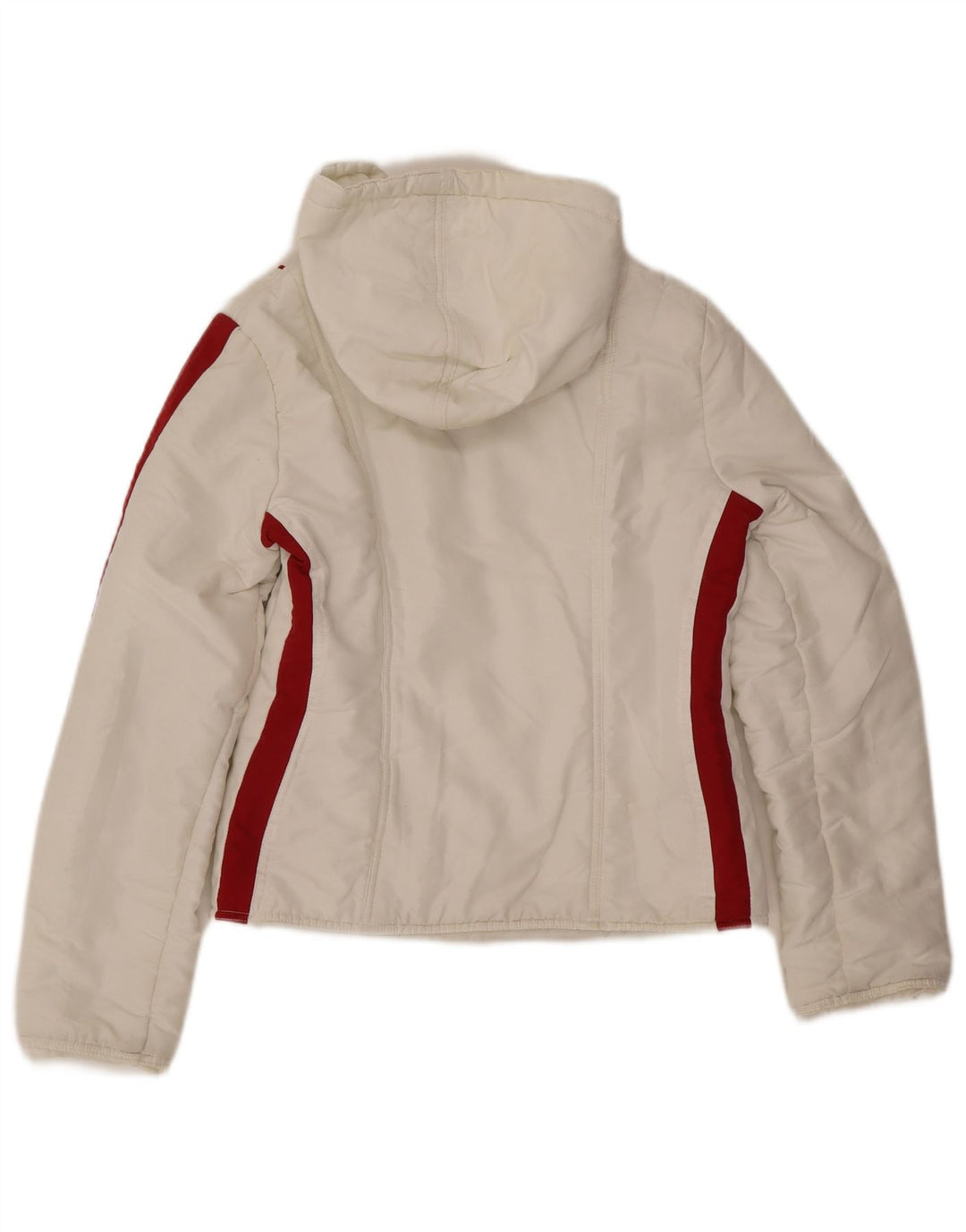 Karma Wattierte Damenjacke mit Kapuze, UK 10, Größe S, Weiß, Colourblock-Polyester