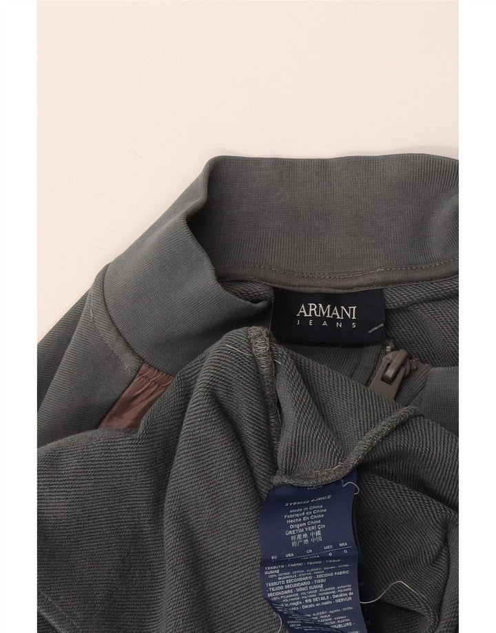 Armani Jeans Damen-Trainingsanzug-Top-Jacke, UK 16, Größe L, Grau, Farbblock