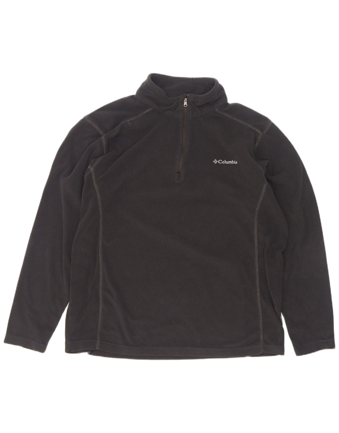 Columbia Herren-Fleecepullover mit Reißverschluss am Hals, groß, aus schwarzem Polyester