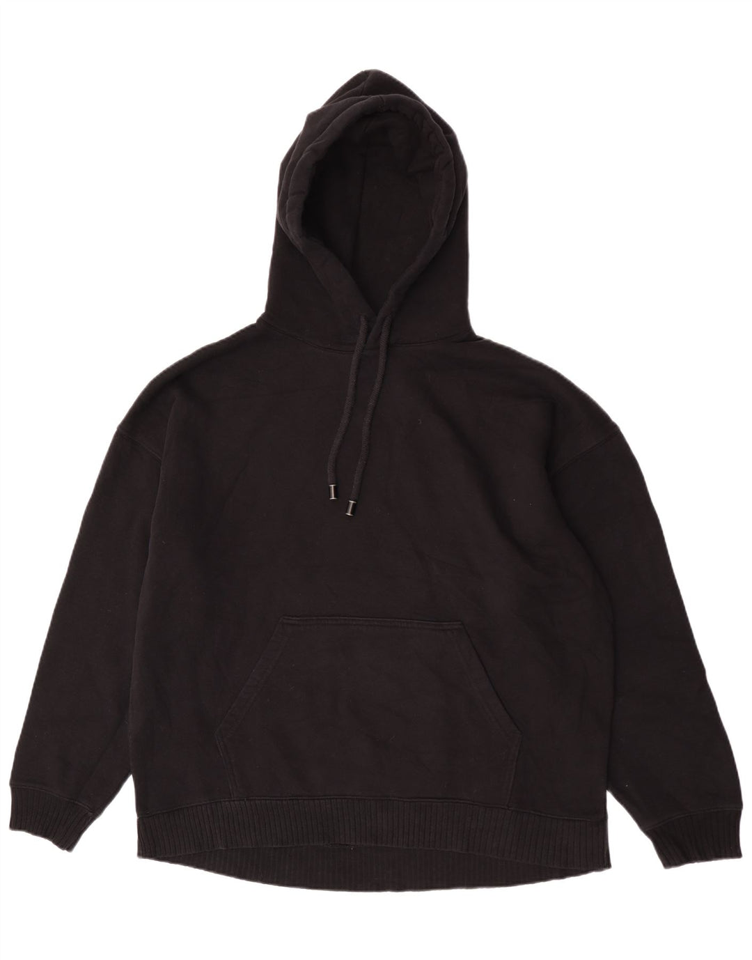 Zara Damen Übergroßer Kapuzenpullover UK 14 Medium Schwarz