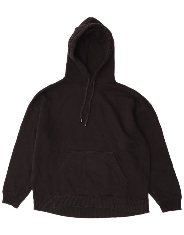 Zara Damen Übergroßer Kapuzenpullover UK 14 Medium Schwarz