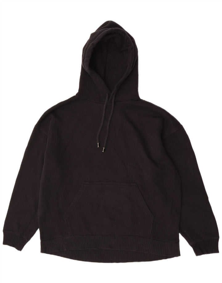 Zara Damen Übergroßer Kapuzenpullover UK 14 Medium Schwarz