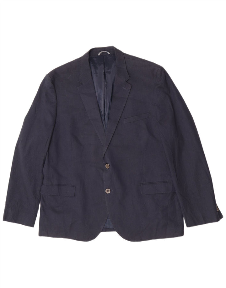 Marks & Spencer Herren-Blazer mit 2 Knöpfen, UK 48, 4XL, Marineblau, Baumwolle