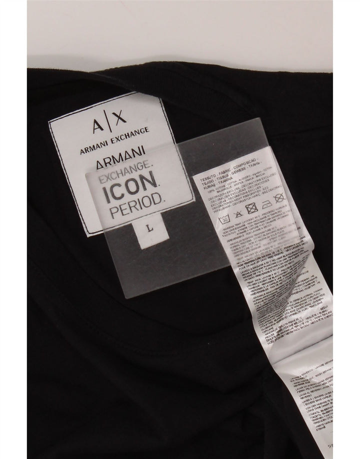 Armani Exchange Herren-T-Shirt mit Grafik, groß, marineblau, Baumwolle