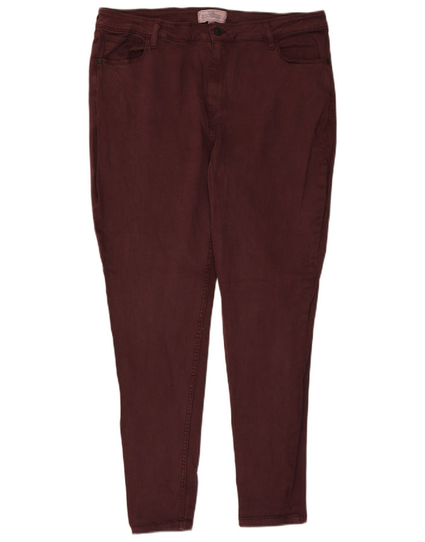 Fat Face Damen Jegging-Jeans mit hohem Bund, UK 16, Größe L, W34, L27, Burgunderrot, Baumwolle