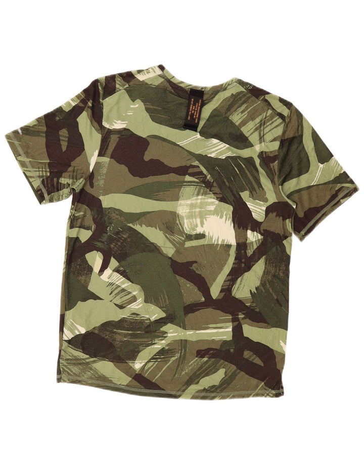 Nike Herren Dri Fit T-Shirt Top Small Khaki Geometrisch Polyester