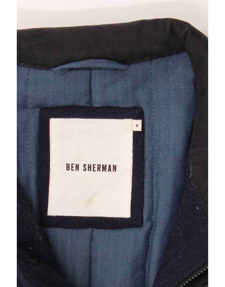 BEN SHERMAN Mens Utility Jacket UK 38 Medium Navy Blue Wool Vintage Ben Sherman and Second-Hand Ben Sherman from Messina Hembry 