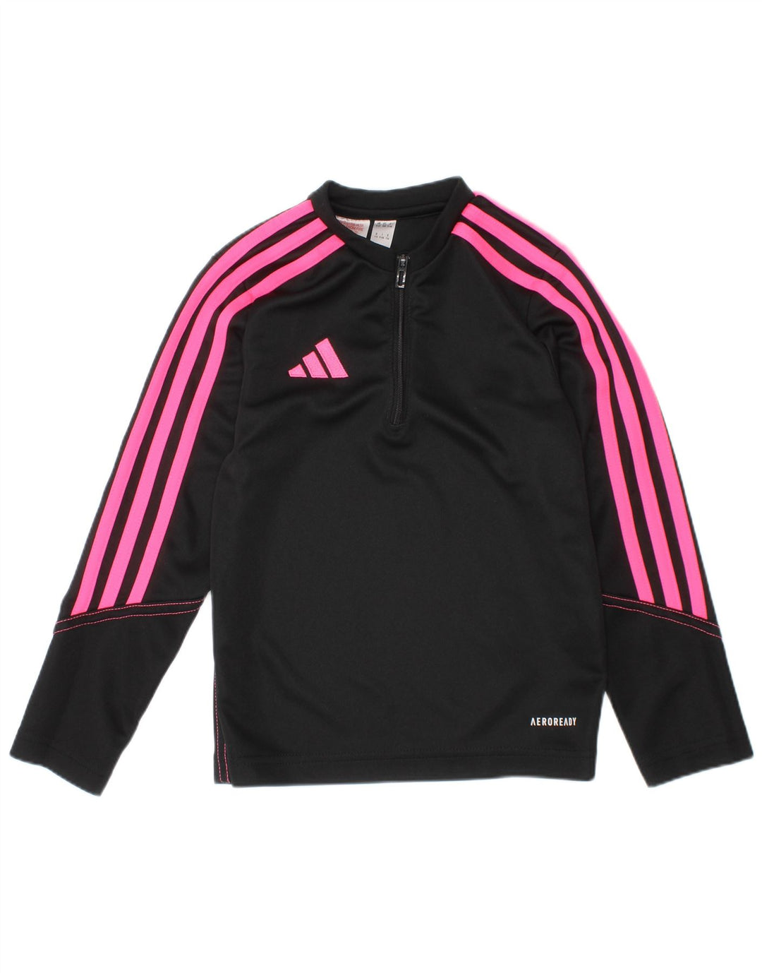 Adidas Mädchen Aeroready Zip Neck Pullover Trainingsanzug Top 5–6 Jahre Schwarz