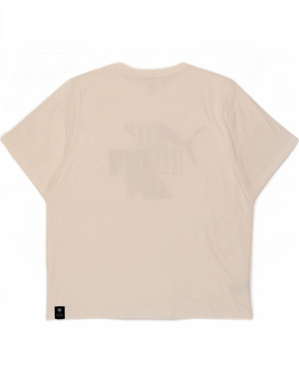 Puma Mens Graphic T-Shirt Top 2XL White Cotton