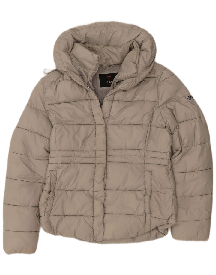 GUESS Damen Wattierte Jacke UK 16 Large Beige Polyester