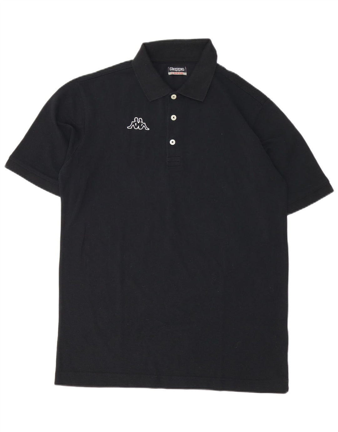 Kappa Herren-Poloshirt mit Grafik, groß, schwarze Baumwolle