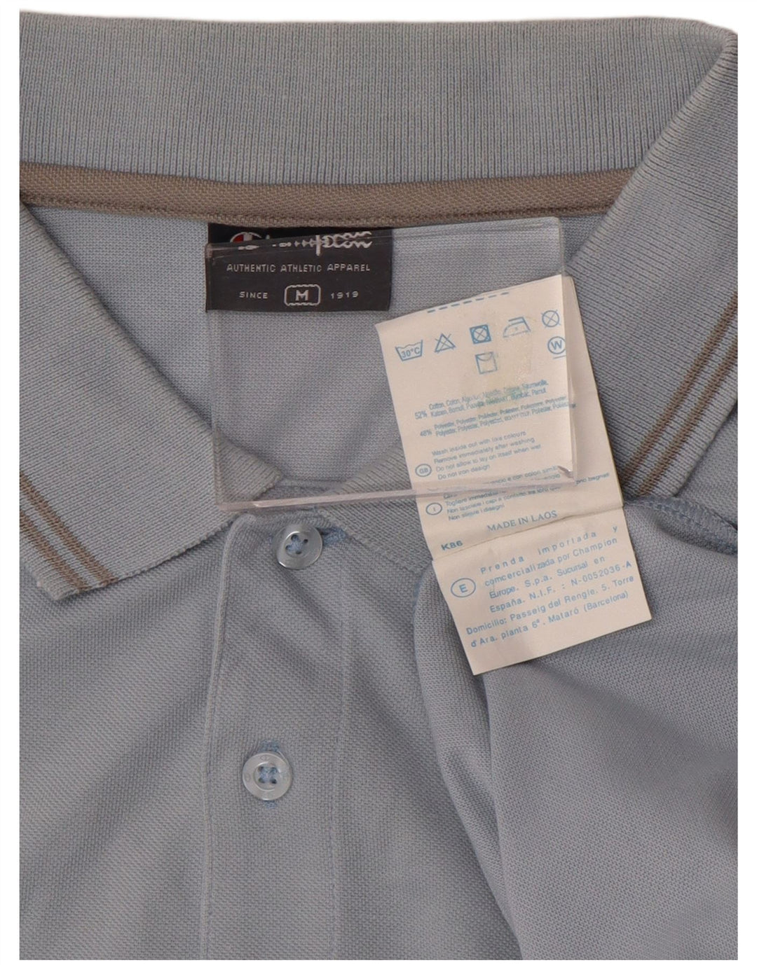 Champion Herren-Poloshirt aus mittelblauer Baumwolle