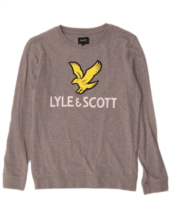 Lyle & Scott Grafik-Sweatshirt für Jungen, 12–13 Jahre, grau gefleckt