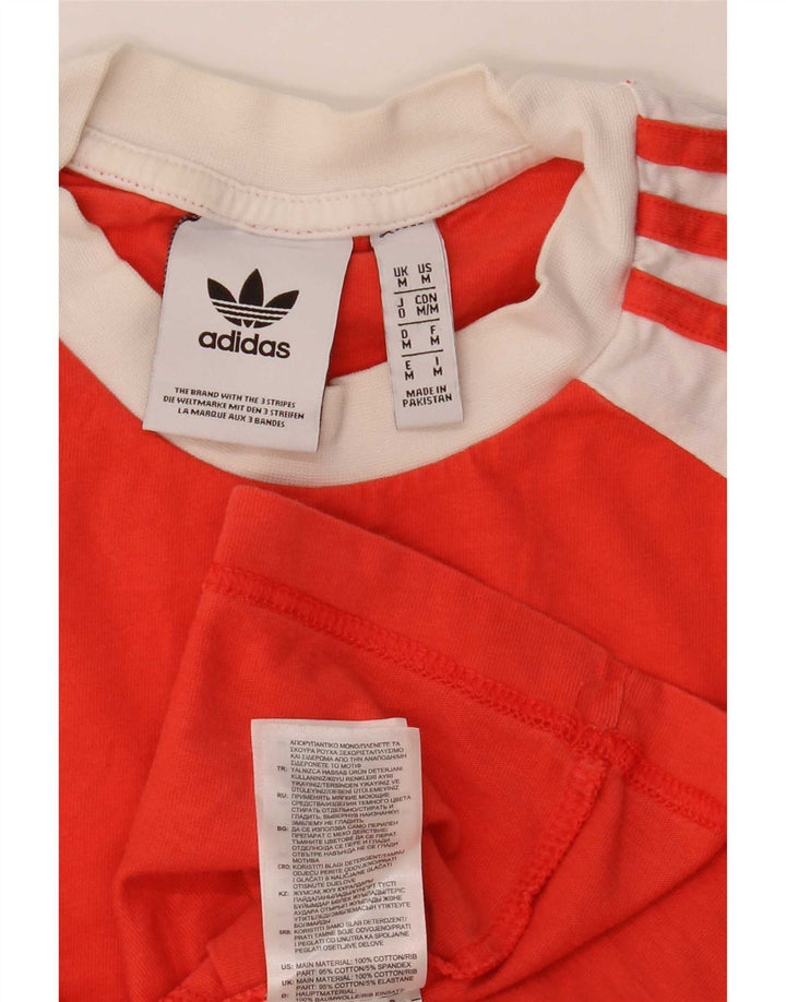 Adidas Herren-Oberteil, langärmelig, mittelorange, Colourblock-Baumwolle