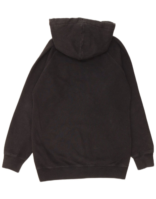 JACK WILLS Damen Übergroßer grafischer Kapuzenpullover UK 6 XS Schwarze Baumwolle