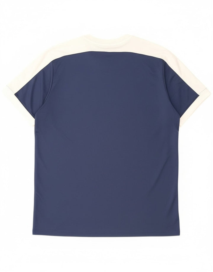 Nike Herren Dri Fit T-Shirt Top XL Marineblaues Colourblock-Polyester