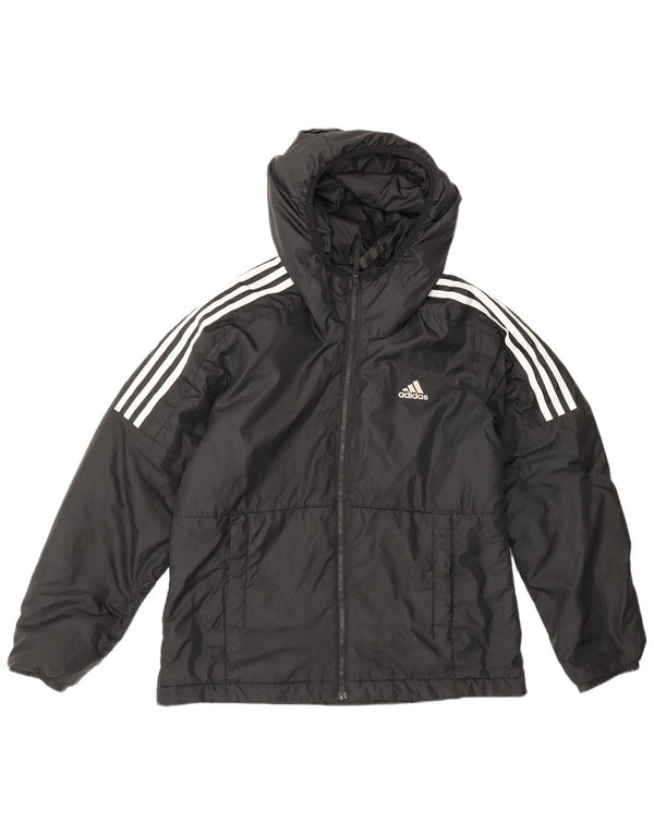 Adidas Damen Kapuzenjacke, gepolstert, UK 12/14, mittelschwarz, Polyester