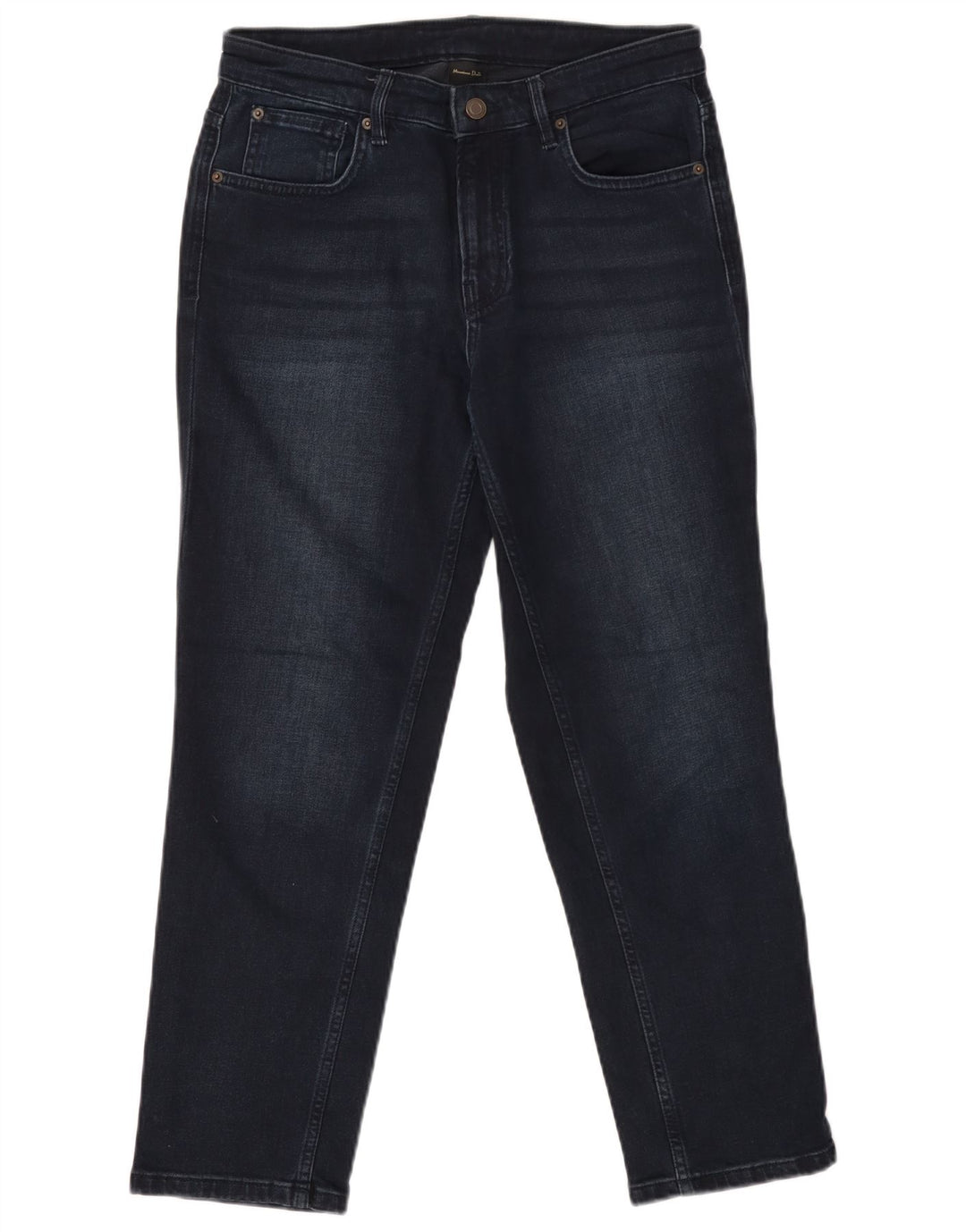 MASSIMO DUTTI Damen Tapered Jeans EU 40 Medium W30 L27 Marineblau Baumwolle