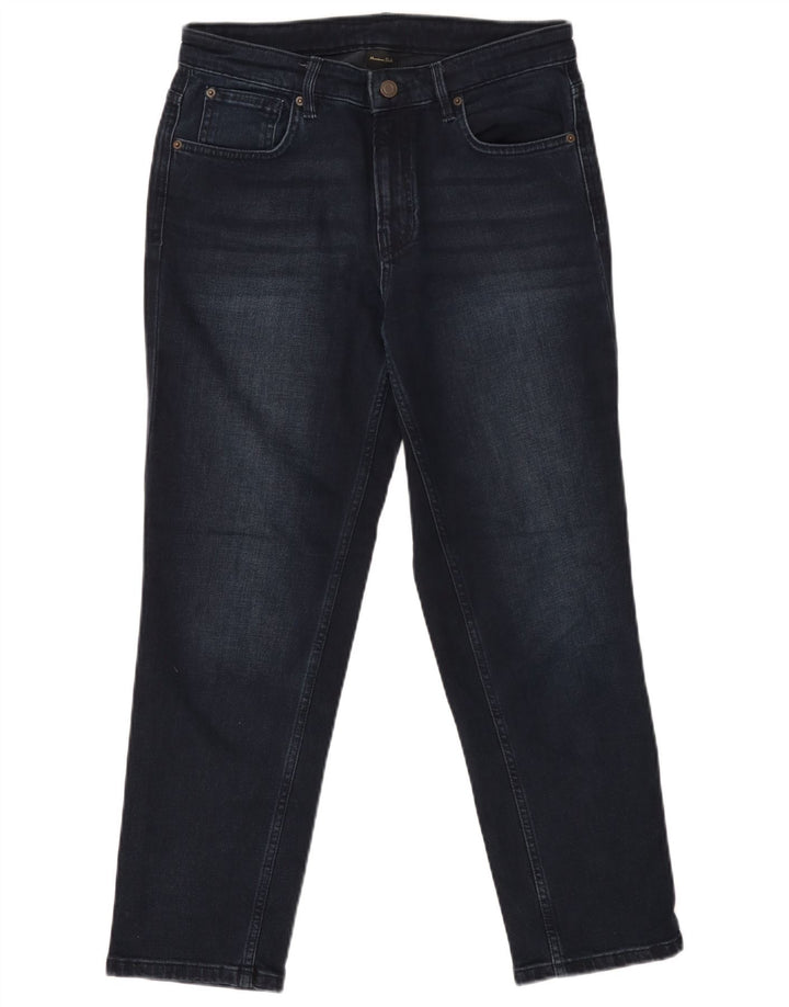 MASSIMO DUTTI Damen Tapered Jeans EU 40 Medium W30 L27 Marineblau Baumwolle