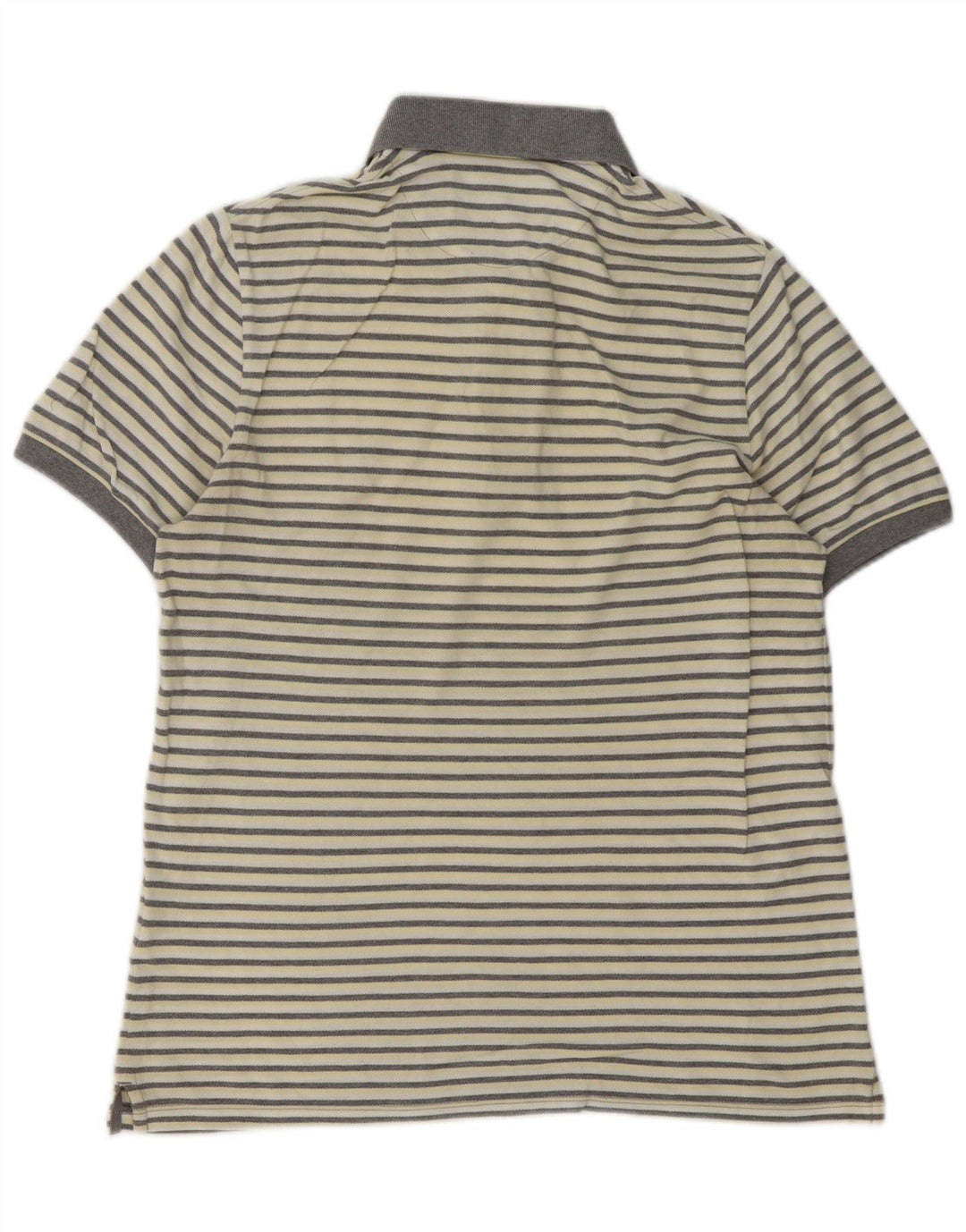 Lyle & Scott Herren-Poloshirt aus mittelgroßer, cremefarbener, gestreifter Baumwolle