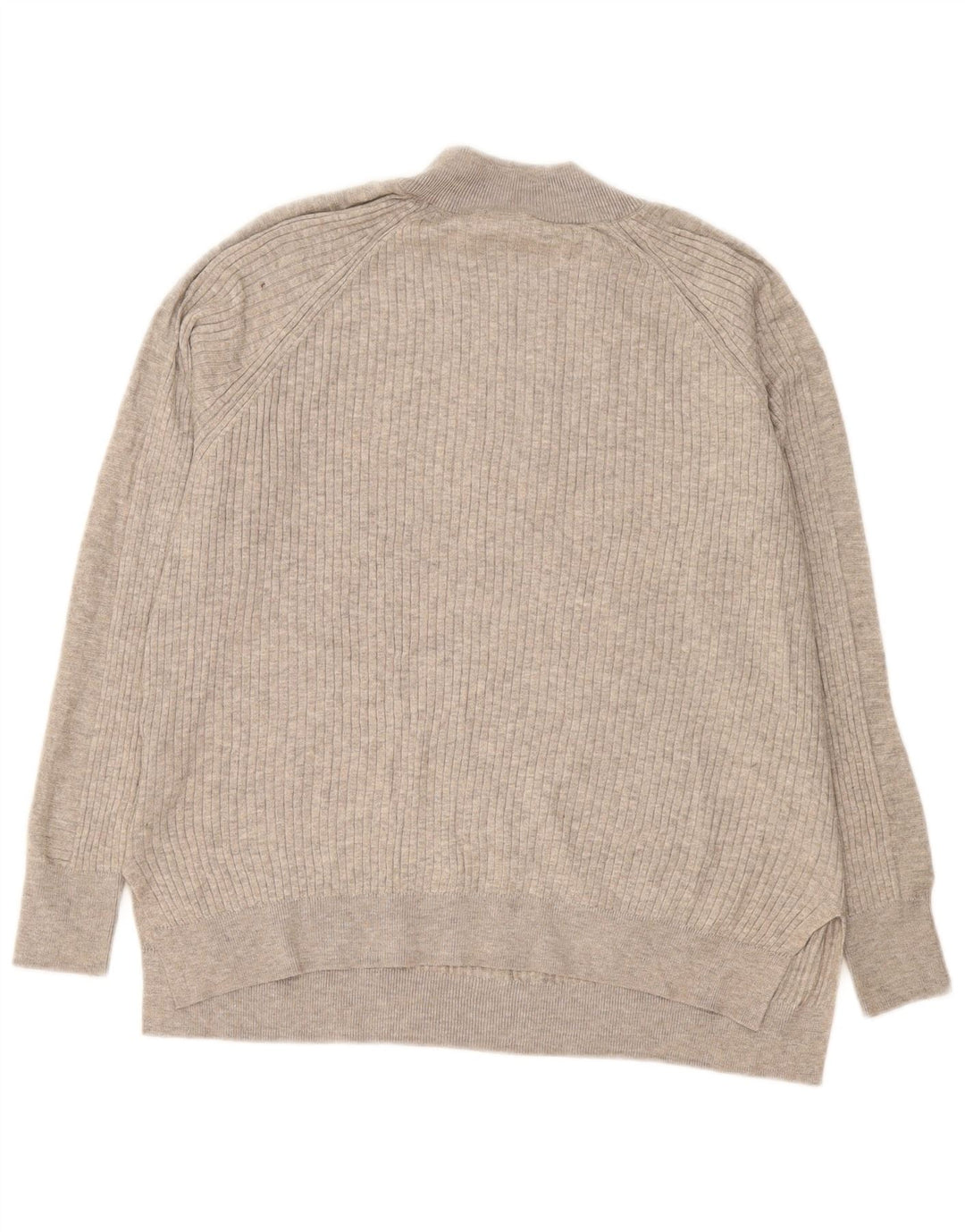 Marks & Spencer Herren-Pullover mit Reißverschluss am Hals, mittelgraue Viskose